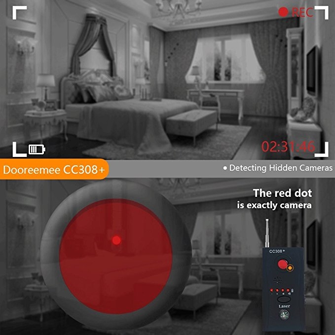 Wireless Camera Lens Detector for Spy Hidden Camera with GSM Voice Device Signal Bug RF Finder