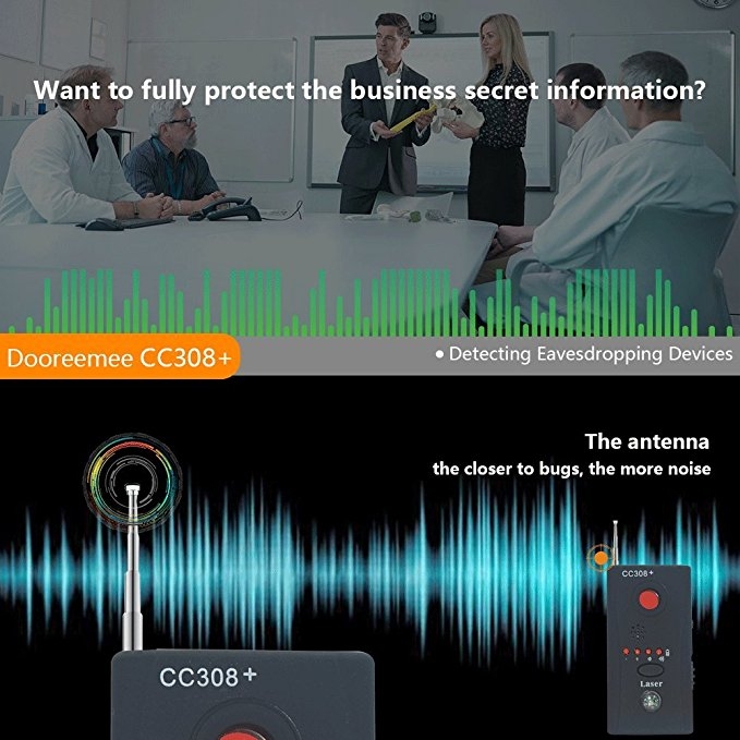 Wireless Camera Lens Detector for Spy Hidden Camera with GSM Voice Device Signal Bug RF Finder