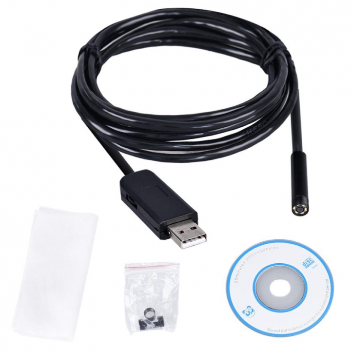 New mini camera 7mm LED USB Waterproof Endoscope Borescope Snake Inspection Video  7mm diameter Lens