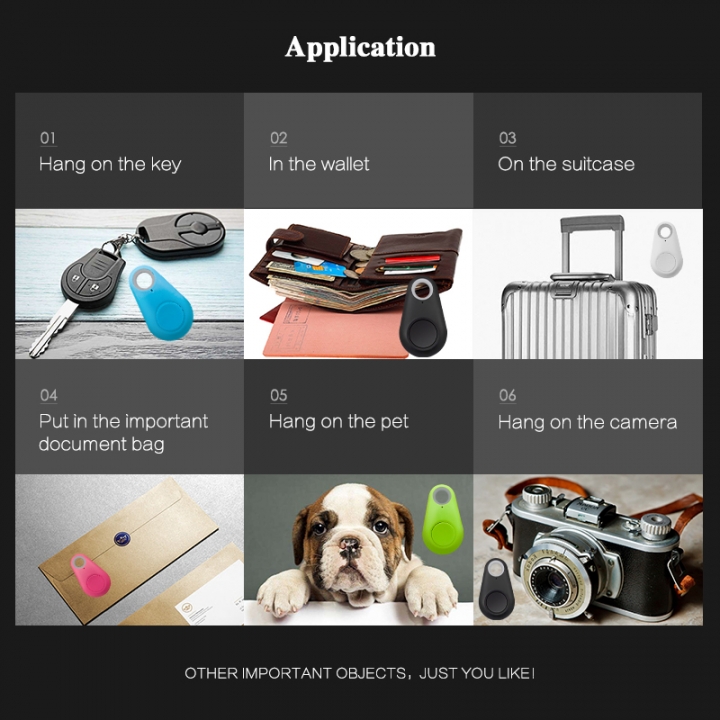 Smart Mini Waterproof Bluetooth Tracer GPS Tracker for Pet Dog Cat Keys Wallet Bag and Kids