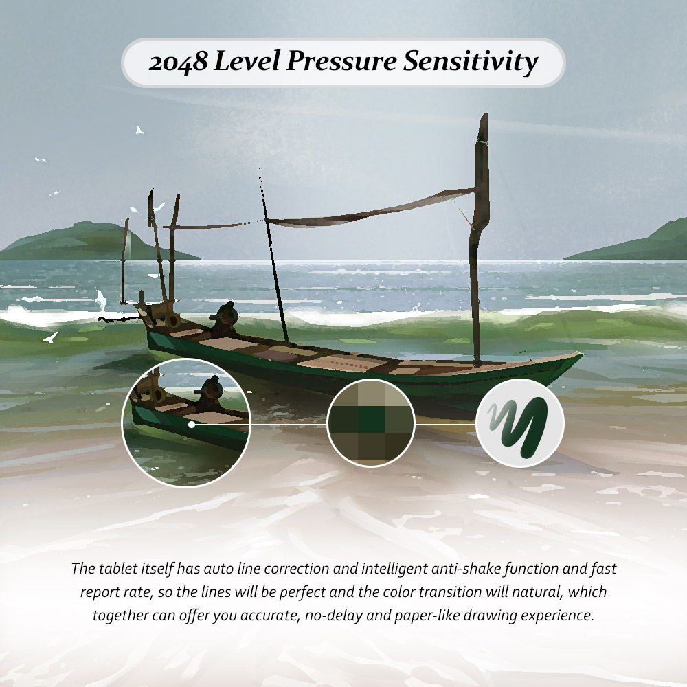 XP-PEN 10 * 6" Graphics Drawing Tablet Battery-free Passive Digital Pen 2048 Pressure  Shortcuts