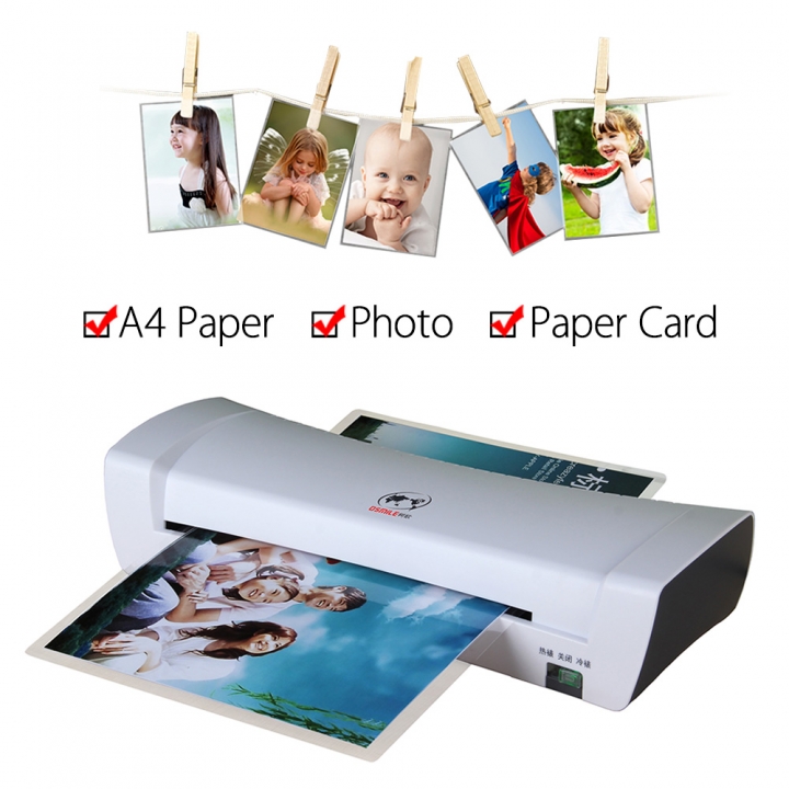 A4 Hot and Cold Laminating Machine Document Photo Paper Cards Picture Painting Laminator for Office