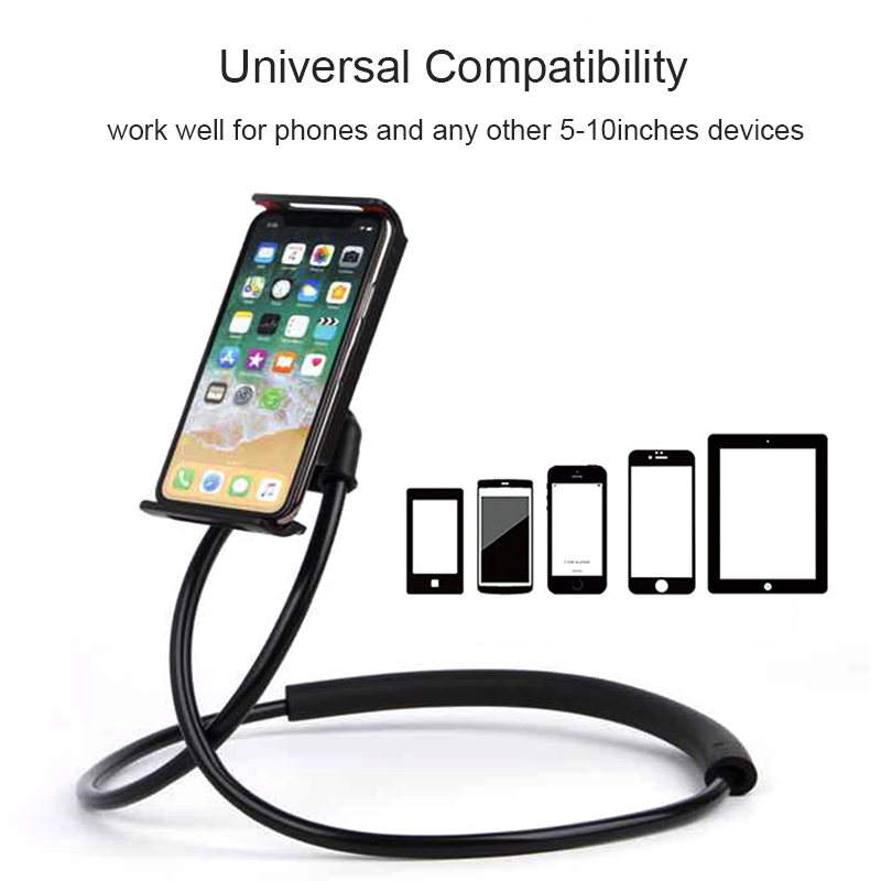 Lazy Neck Phone Holder Stand For iPhone Desk  Rotation Mobile Cell Phone Mount Bracket Holder Stand