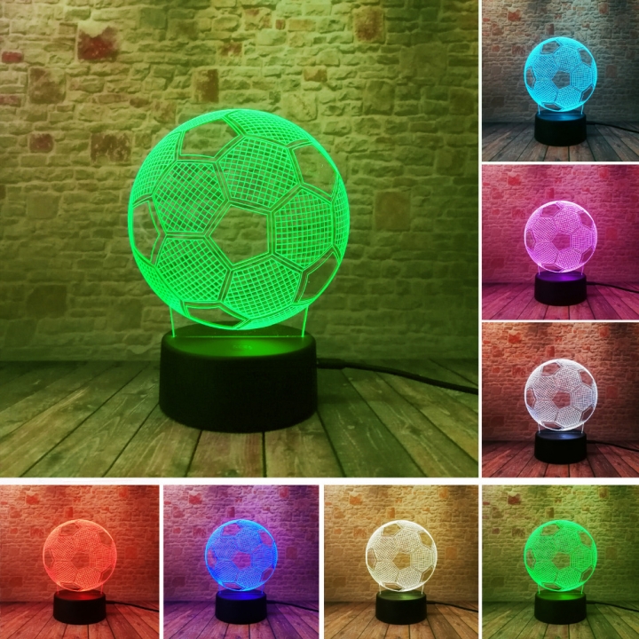 3D illusion Lamp LED Night Lights football Discoloration Colorful Atmosphere Lamp Novelty Lighting