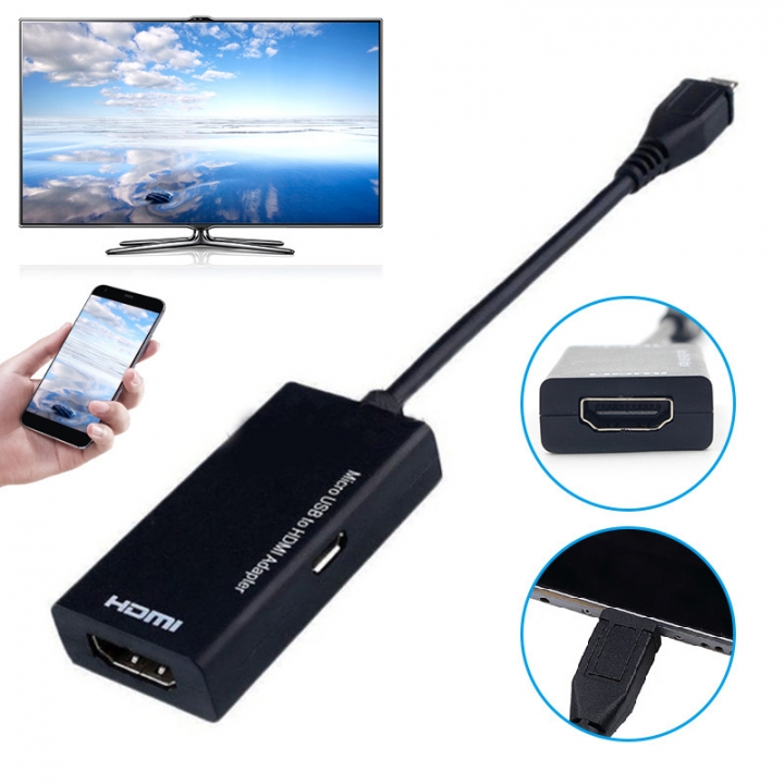 Micro USB to HDMI Male to Female High Speed HDTV Adapter Converter Cable for Phone for Mobile Phone