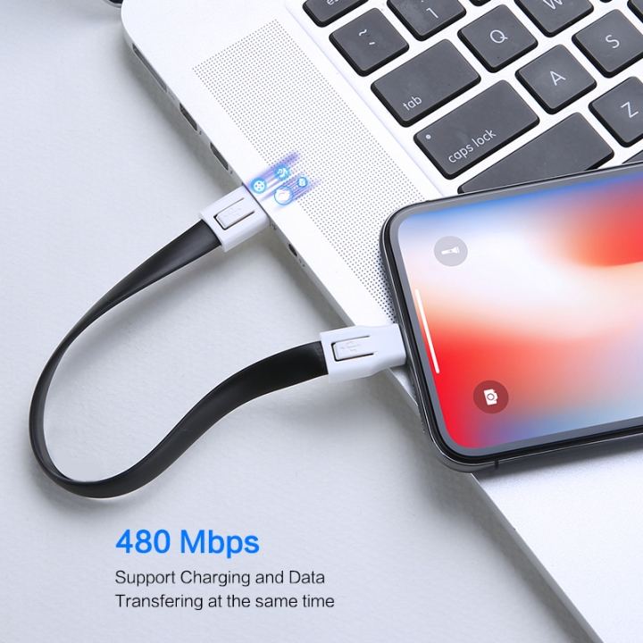 Universal Lighting Cable For iPhone 8 7 6 Plus KeyChain Charging Sync Data Cord Charger USB Cable