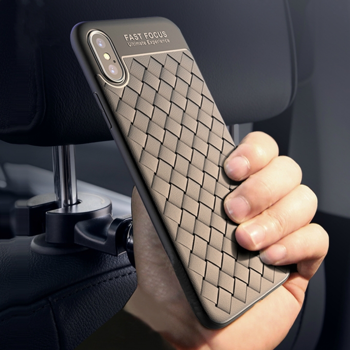 Soft Silicone Case For iPhone X 7 Luxury Phone Case For iPhone 7 8 6 6S Plus Grid Weaving Cover