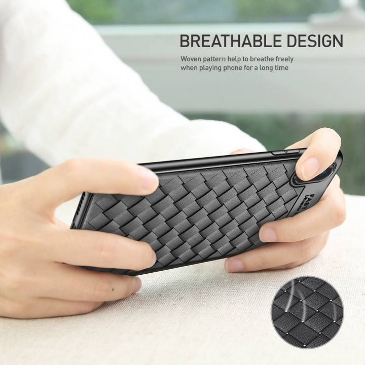 Soft Silicone Case For iPhone X 7 Luxury Phone Case For iPhone 7 8 6 6S Plus Grid Weaving Cover