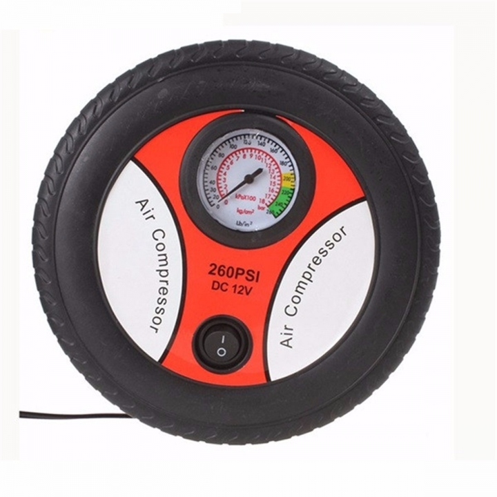 Car Mini Inflatable Pump DC12V Metal Plastic Electric Air Compressor Pump with 3 Nozzle Adapters