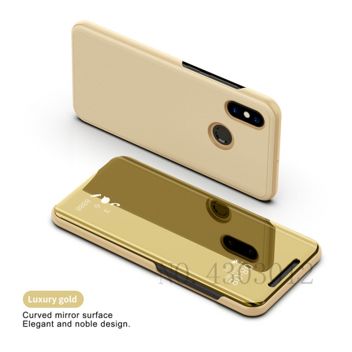 Mirror Smart Case For Xiaomi 8 SE A1 6X 5C Mix 2 Flip Leather Stand Case For Redmi 4X Note 5  Cover