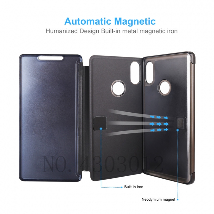 Mirror Smart Case For Xiaomi 8 SE A1 6X 5C Mix 2 Flip Leather Stand Case For Redmi 4X Note 5  Cover