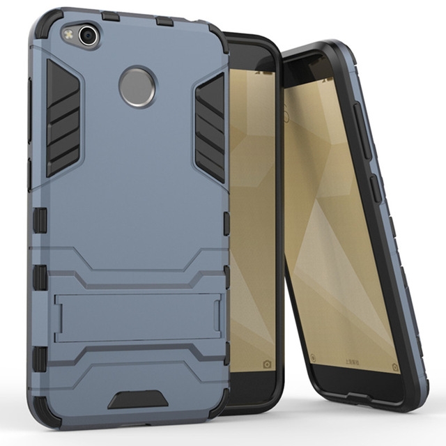 Xiaomi Redmi Case Hybrid Hard PC+TPU Rugged Armor Phone Cases For Redmi Note 5 4 4X With Stand Cover