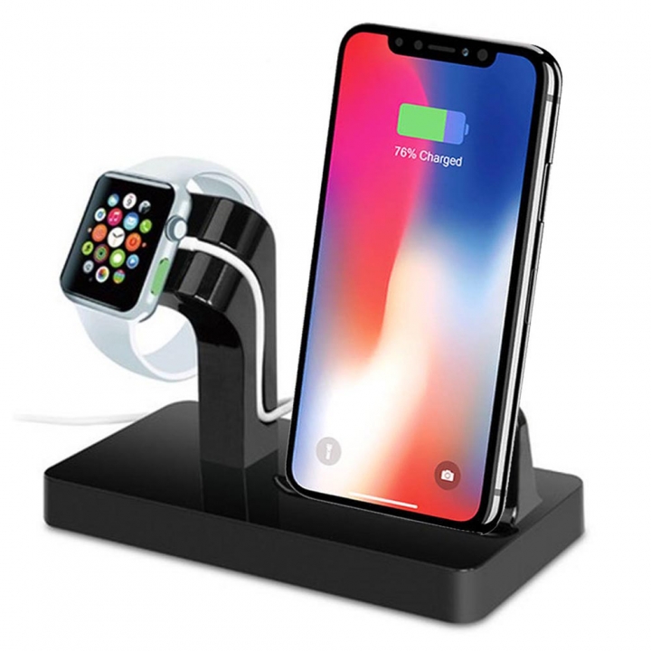 2 in 1 Charging Dock Station Bracket Cradle Stand Holder Charger For iPhone Dock For Apple Watch