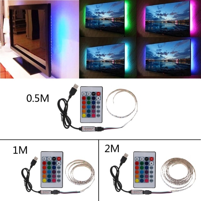 DC 5V USB 30 LED/m 5050 RGB Waterproof Flexible LED Strip Light TV Back Lighting With Remote Control