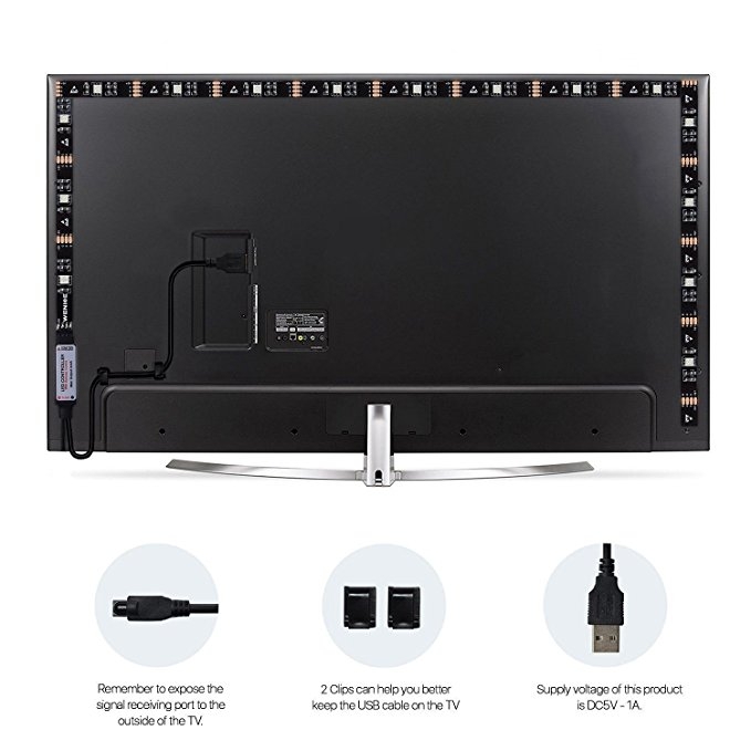 DC 5V USB 30 LED/m 5050 RGB Waterproof Flexible LED Strip Light TV Back Lighting With Remote Control