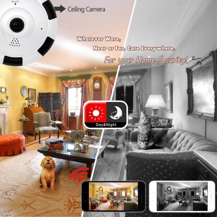 mini camera 360 network ip wireless wifi camera 1080P panoramic CCTV security camera night vision