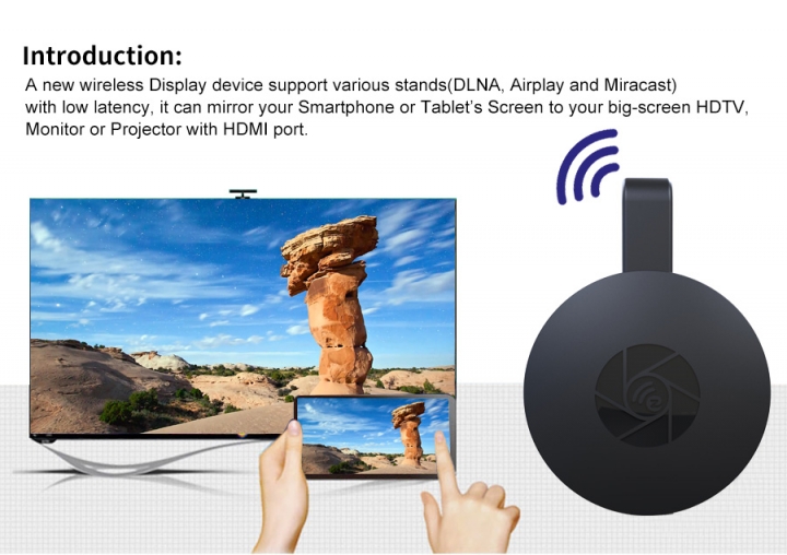 Mini PC Android Media Player TV Stick Push Chrome cast Wifi Wireless Display Receiver Dongle DLNA