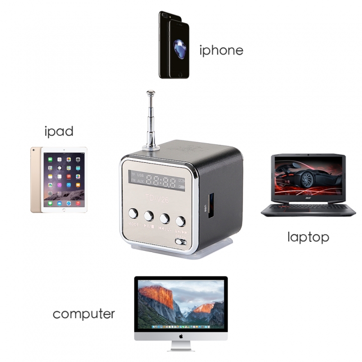 Mini Speaker Portable Micro SD TF Card USB Disk musicAmplifier Stereo Loudspeaker for PC Mobile MP3