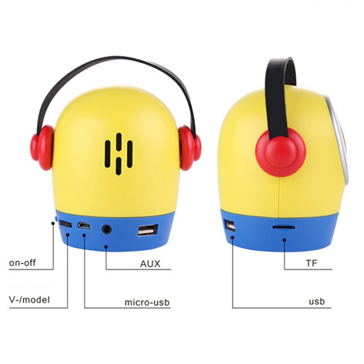 Portable Bluetooth Stereo Bass Sound Amplifier Cartoon Speakers Speaker Gift With Mic For Cellphone