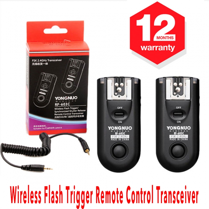 Yongnuo RF-603C Wireless Remote Flash Trigger Kit Transceiver for Canon Camera Flash Trigger
