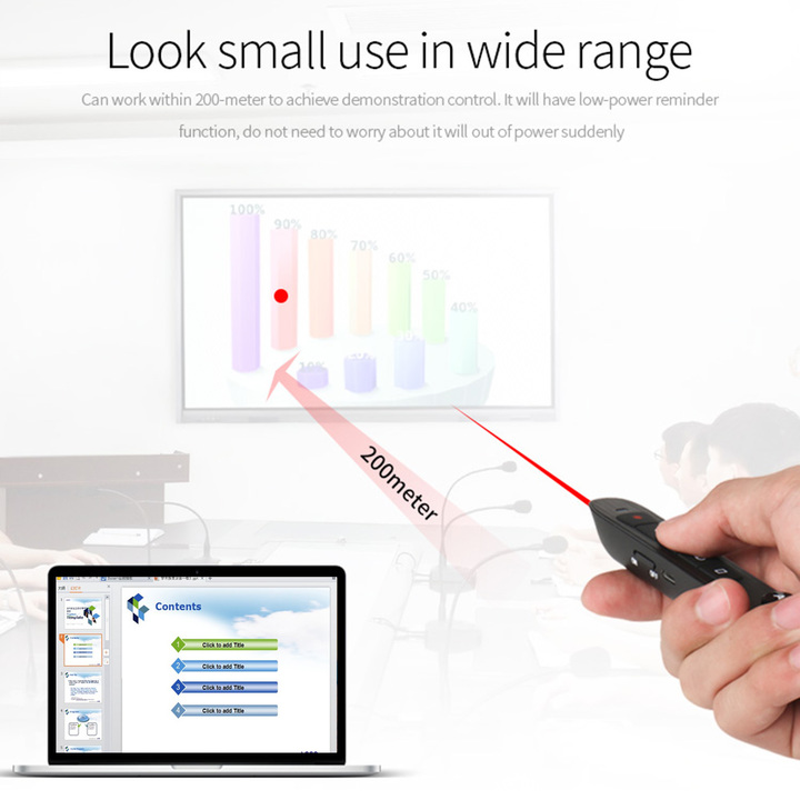 3R Laser Multi-function Presenter Intelligent Control Pointer Flip Pen for PPT Presentation