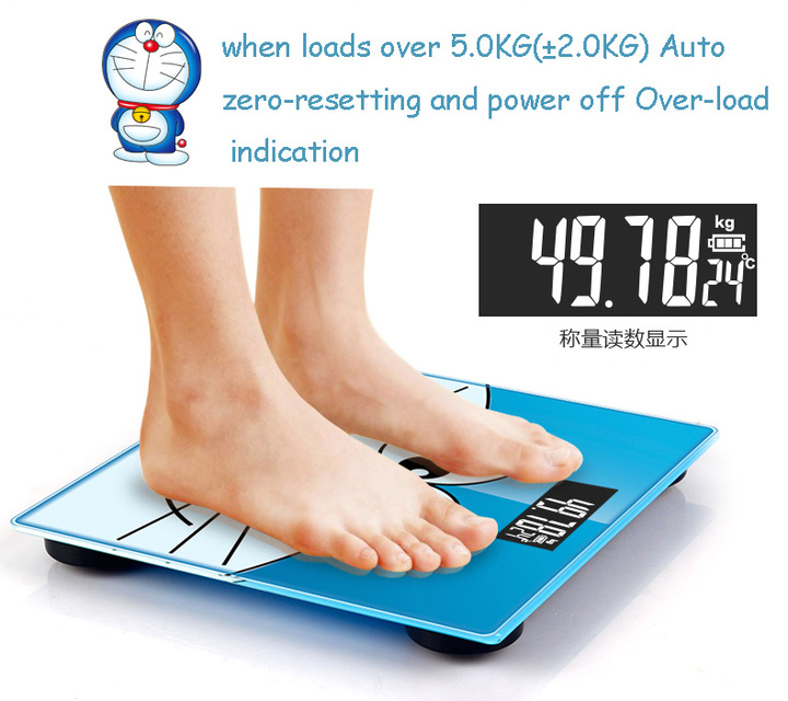 Cute Cartoon Doraemon Smart Bathroom Personal Electronic Scales Household Digital Weight Body Scale