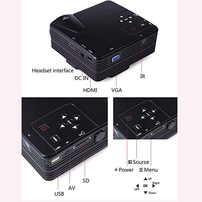 Mini HD Projector 1080p Small Portable Projector Home Hometheater Projector