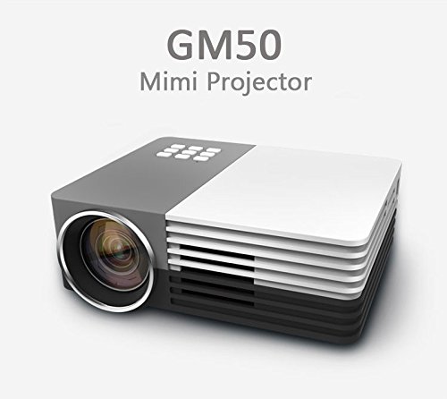 1080P HD Home Hometheater Theater LED Projector with SD/HDMI/VGA/AV/USB White &amp; Silver Grey