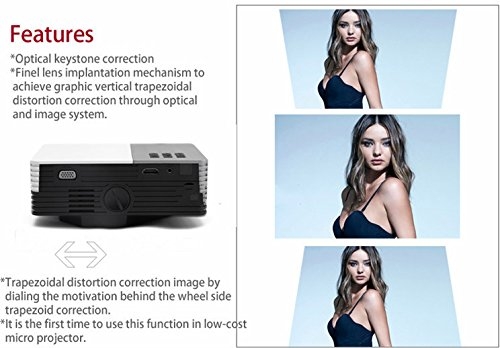 1080P HD Home Hometheater Theater LED Projector with SD/HDMI/VGA/AV/USB White &amp; Silver Grey