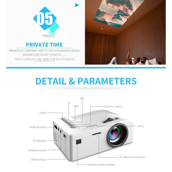 Home Mini HD 1080P Projector TV Multi-Media Player Theater Home Cinema Hometheater Video Projector