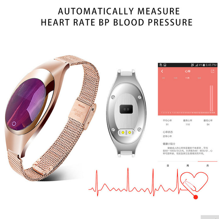 Women bracket Smart Watch with Blood Pressure Heart Rate Monitor Pedometer Fitness Tracker watches