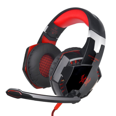 Gaming Headset Stereo Sound 2.2m Wired Headphone with Mic Noise Cancelling LED Light for Computer PC
