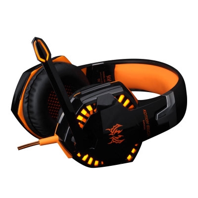 Gaming Headset Stereo Sound 2.2m Wired Headphone with Mic Noise Cancelling LED Light for Computer PC
