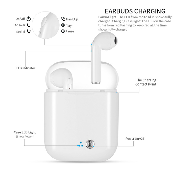 Tws Bluetooth Headset Charging Box Wireless Earphone Auriculares 4.1 Gamer Pc Stereo Earphones