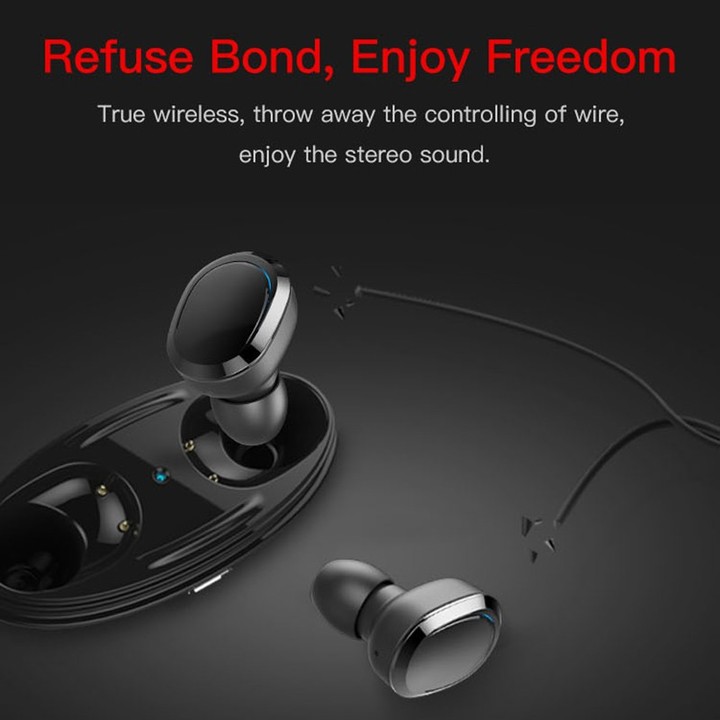 TWS Bluetooth Earphone With Mic True Wireless Mini Earbud Stereo Music Head Phone Earphones