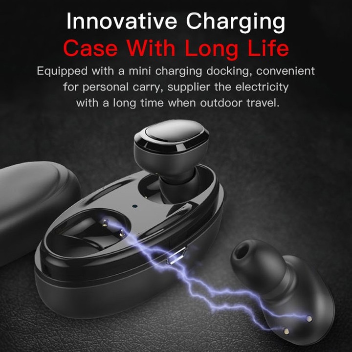TWS Bluetooth Earphone With Mic True Wireless Mini Earbud Stereo Music Head Phone Earphones