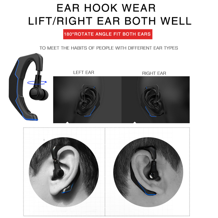 Bluetooth Headsets Wireless Earphones Driving Working Sport Earbud Handsfree for Phone