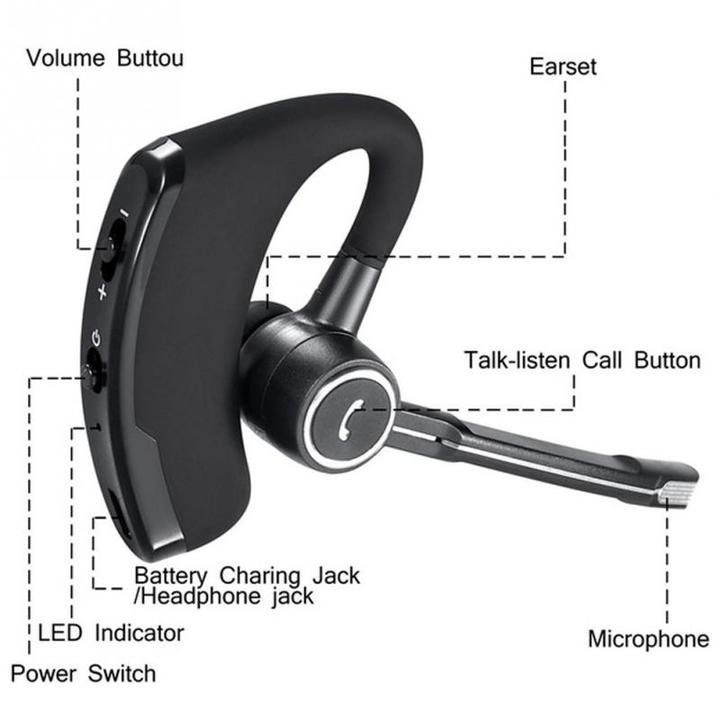 Wireless Stereo Bluetooth Business Earphones Car Driver Handsfree Earphone With Mic