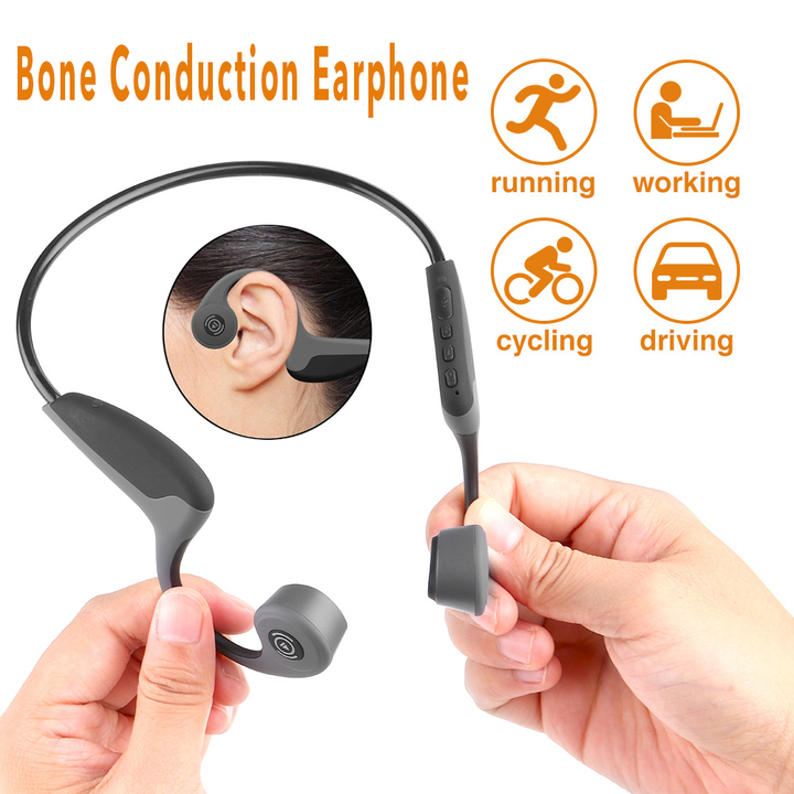 Bluetooth Wear Wireless Earphones Bone Conduction Earphone Sport Earphones Mic Handsfree Earphones