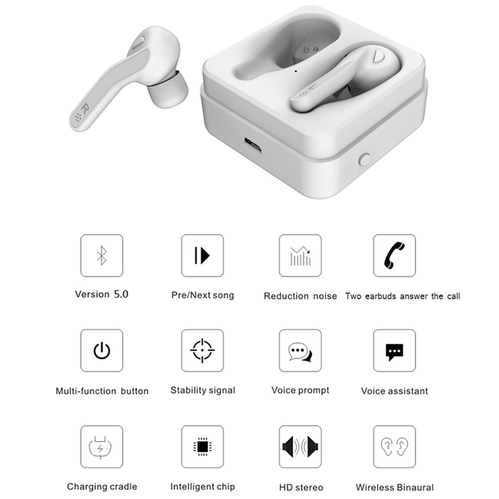 Bluetooth 5.0 Wireless Earphone Phone Call Bluetooth HIFI Earphones With MIC Sport Earbuds