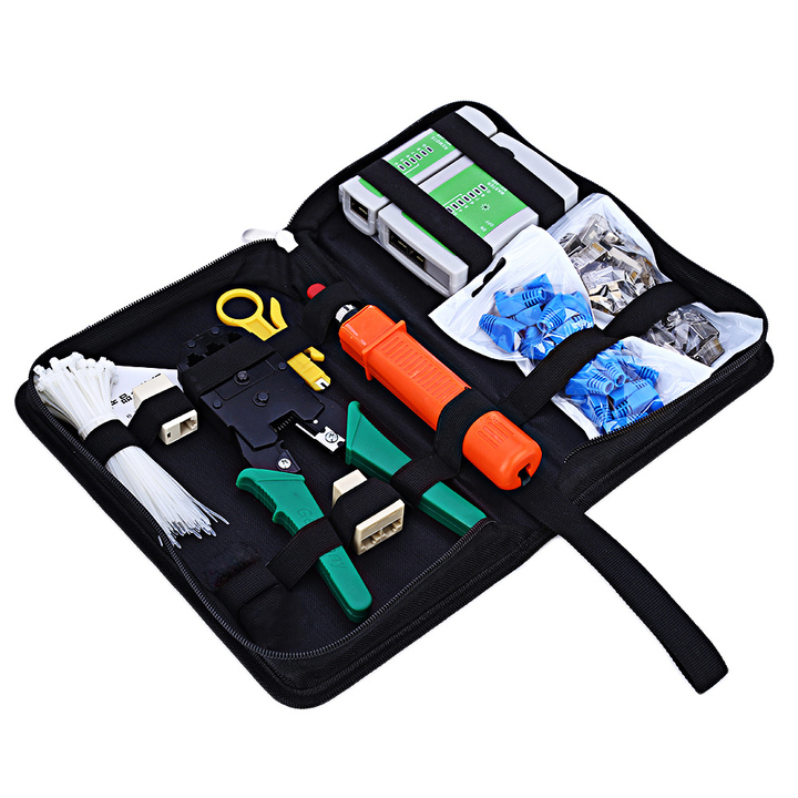 Network Computer Maintenance Tool Kit Cable Tester Crimper 50 Rj45 Cat5 Cat5e Connector Plug