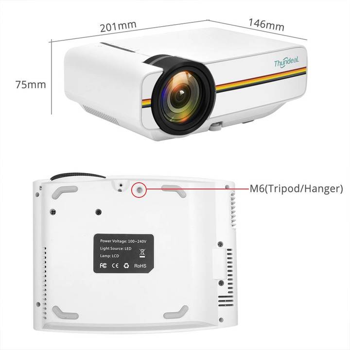 Mini Projector Wired Sync Display Hometheater WIFI Beamer For Home Theatre Movie AC3 HDMI VGA USB