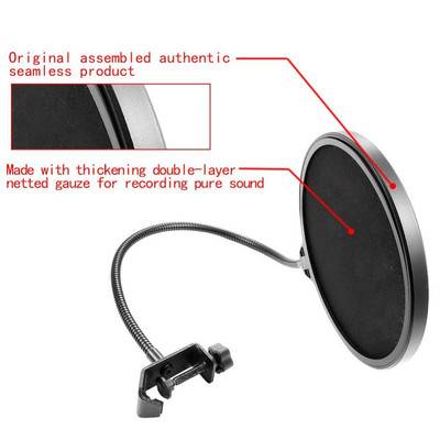 Double Layer Studio Microphone Pop Filter Professional Recording Mic Windscreen Mask Shield Cover