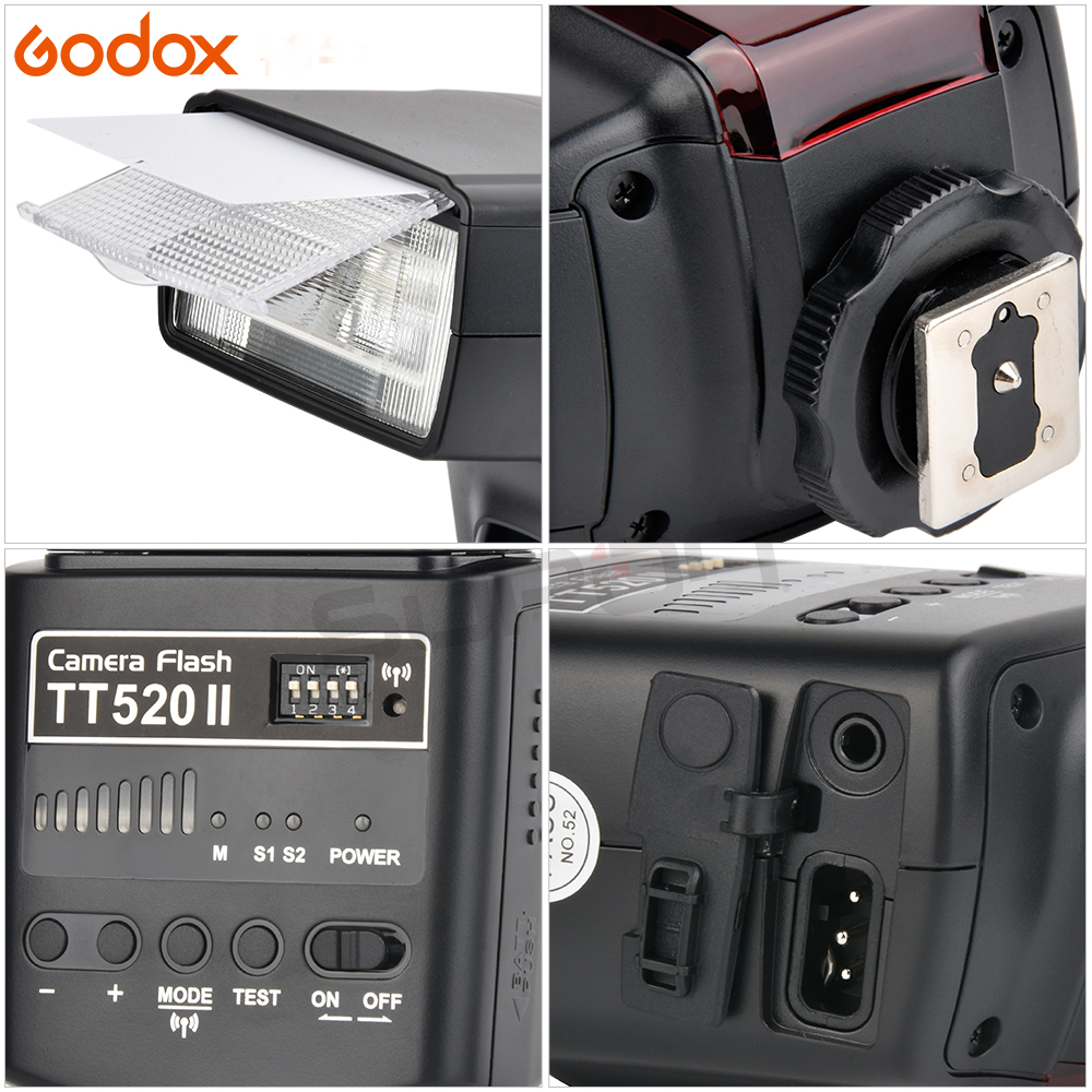 Godox TT520II Flash with Build-in Wireless Signal +Color Filter Kit for Canon Nikon DSLR Cameras