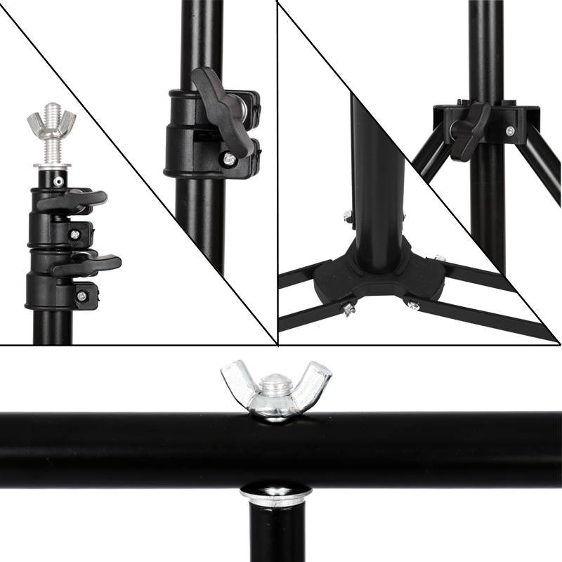 2X2M T-shaped background frame Photography Backdrop Support Stand System Metal for photo studio