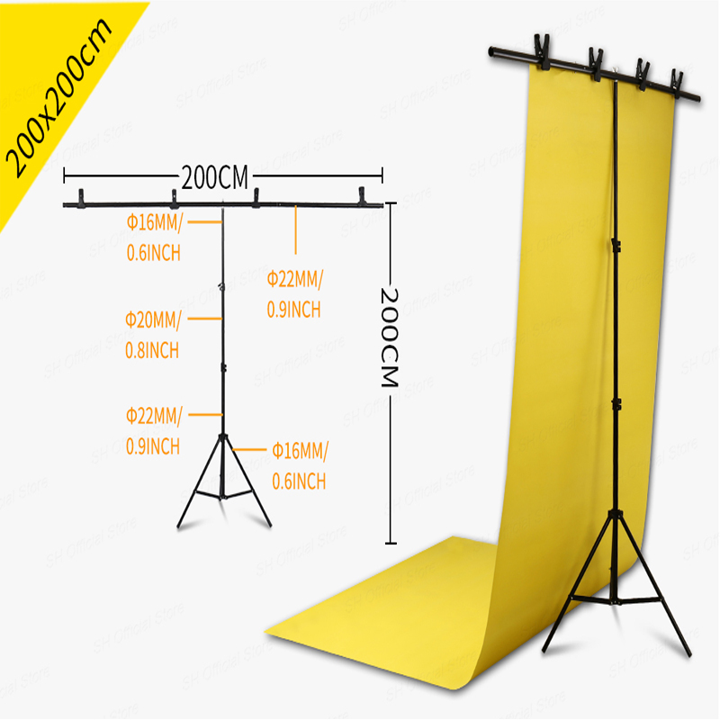 2X2M T-shaped background frame Photography Backdrop Support Stand System Metal for photo studio