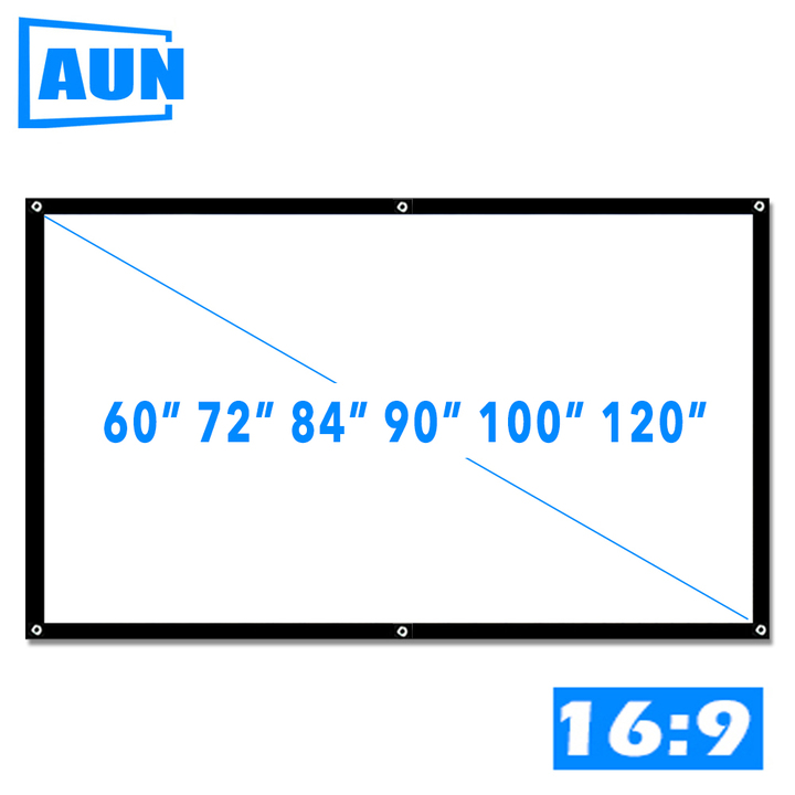 60"/72"/84"/100"/120" Portable Projector Screen 16:9 For Hometheater Theater Cinema Movies Party
