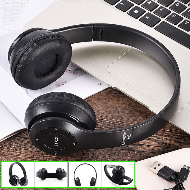 Headset Wireless Bluetooth Stereo Headphones Foldable Sport Earphone for Andorid iOS PC Laptop