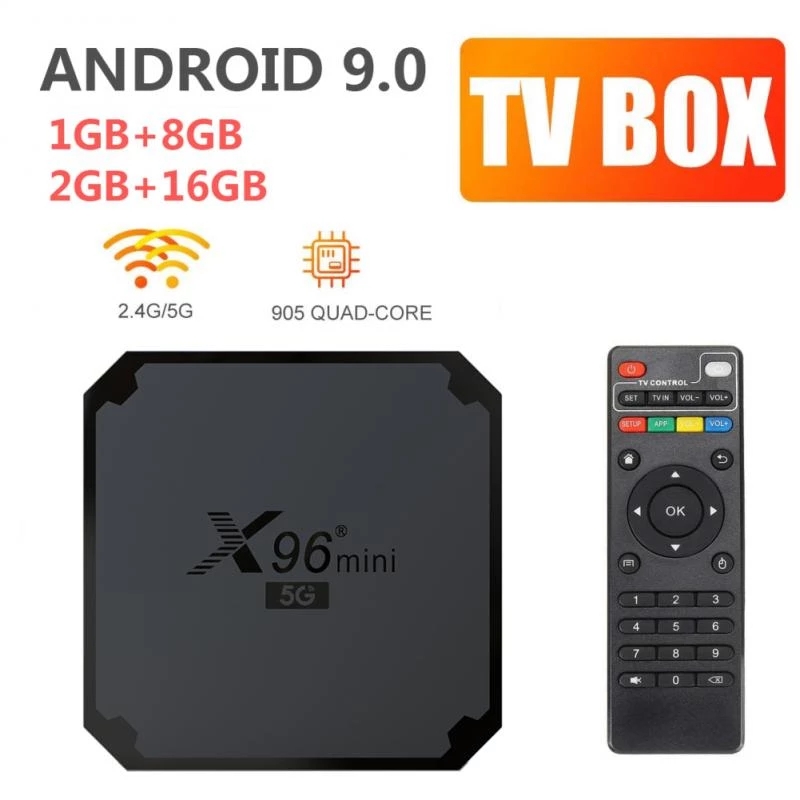 X96 Mini Smart TV Box Android 9.0 Amlogic S905W4 Set-Top Boxes 2.4G&5G WiFi 4K Media Player for Google Youtube 2GB Set TV Box