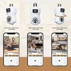 Dual Lens E27 Lamp Head Socket Full Color PTZ IP Dome Camera Surveillance Security Camera IP Camera Detection CCTV